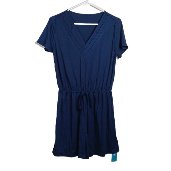 CUPSHE Romper Women’s S Navy Blue Elastic Waist Beach Nautical Preppy Coastal - Picture 1 of 5